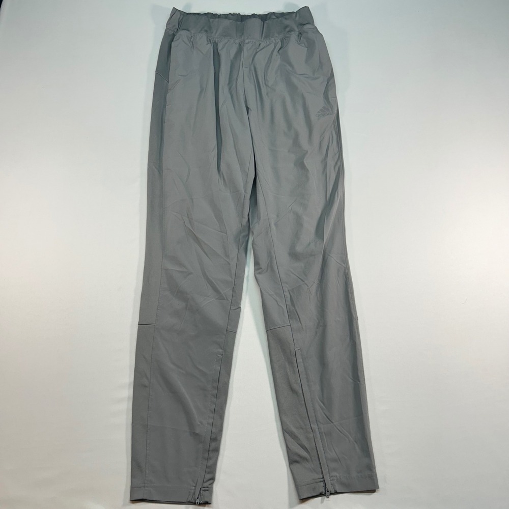Adidas Mens Grey Athletic Training Pants Ankle Zip BR3393 Size M